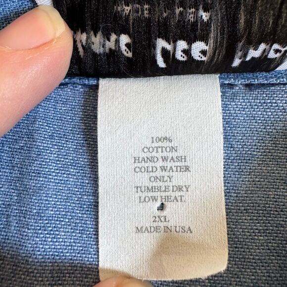 Vtg Shane Lee blue denim Halloween applique button up shirt Womens 2XL (fits XL) - Picture 5 of 8